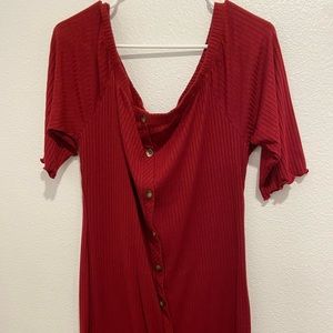 Plus Red Bodycon Dress 2x